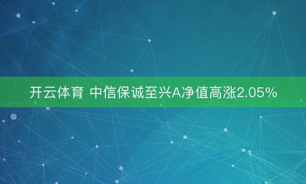 开云体育 中信保诚至兴A净值高涨2.05%