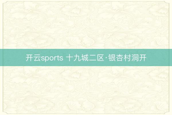 开云sports 十九城二区·银杏村洞开